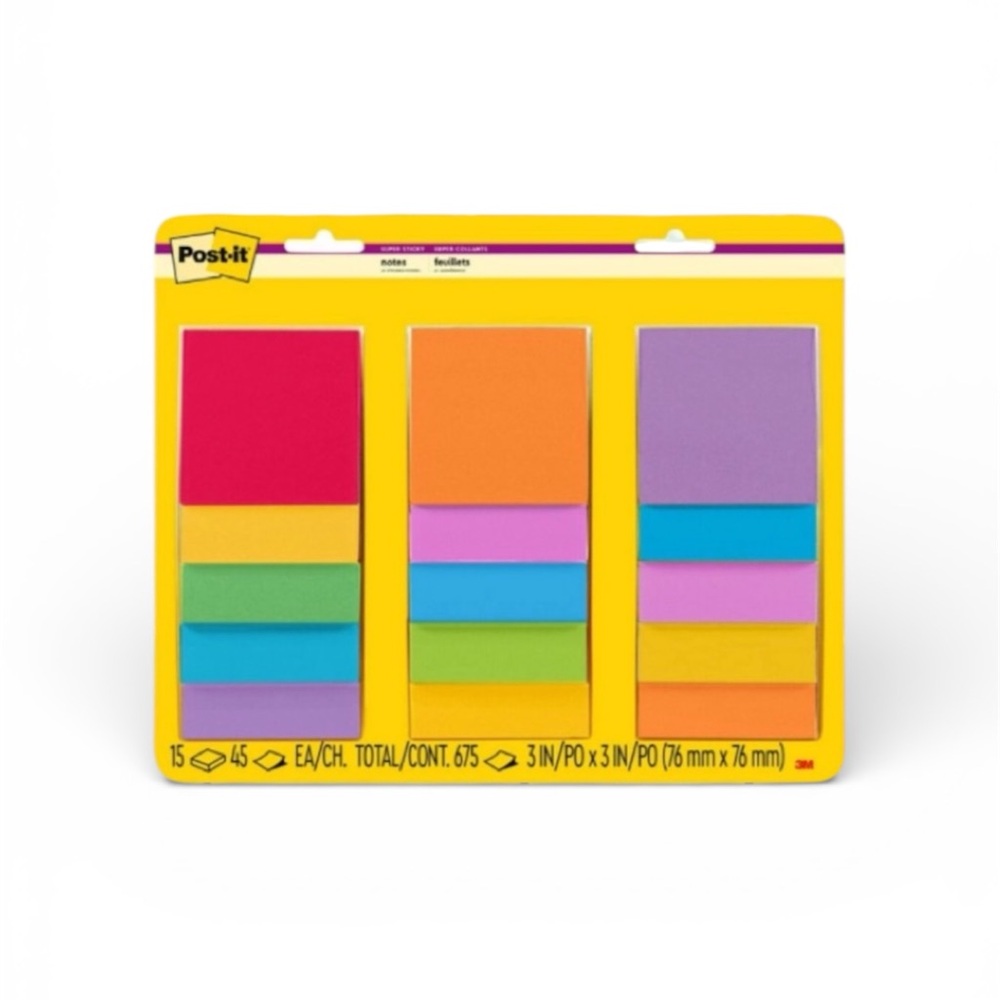 Post-It 15 Pack Sticky Notes Assorted Pack